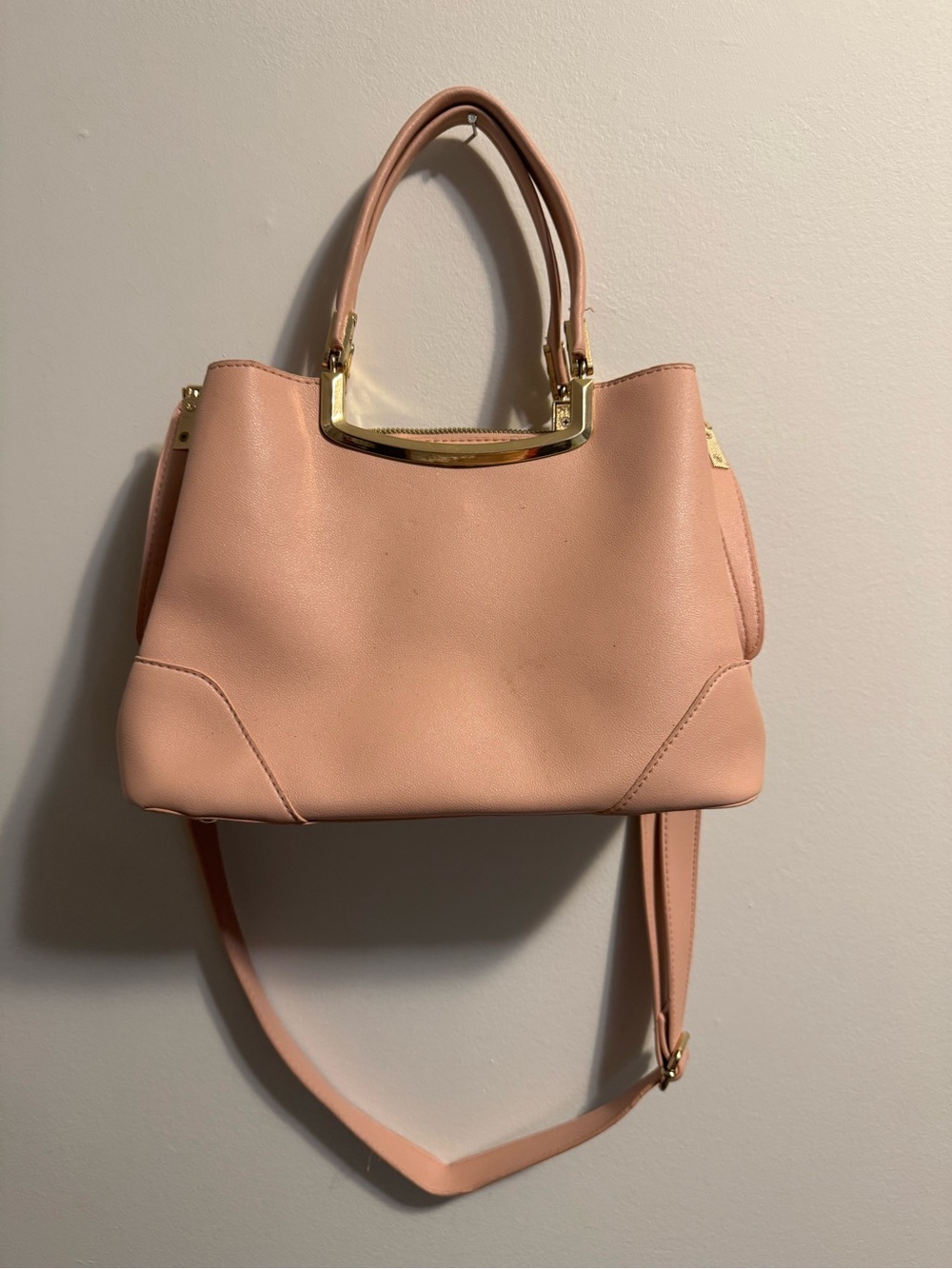 Blush Pink Structured Top-Handle Satchel